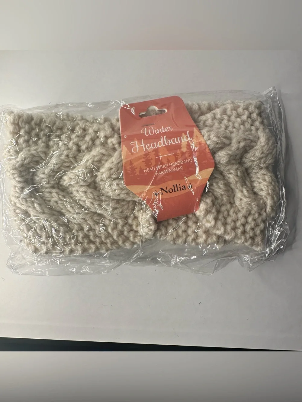 NWT Nollia Cable Knit Winter Headband Ear Warmer Tan One Size